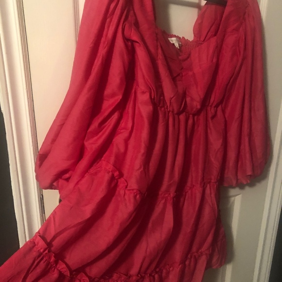 NWOT Pink Puff Sleeve Mini Dress - Picture 3 of 4